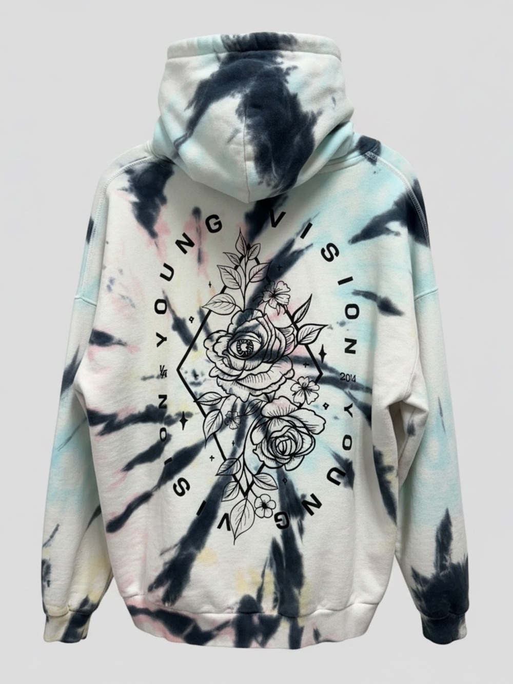 YoungLA 504 Tie Dye Rhythm Hoodie XL Young Vision Floral Graphic Oversized